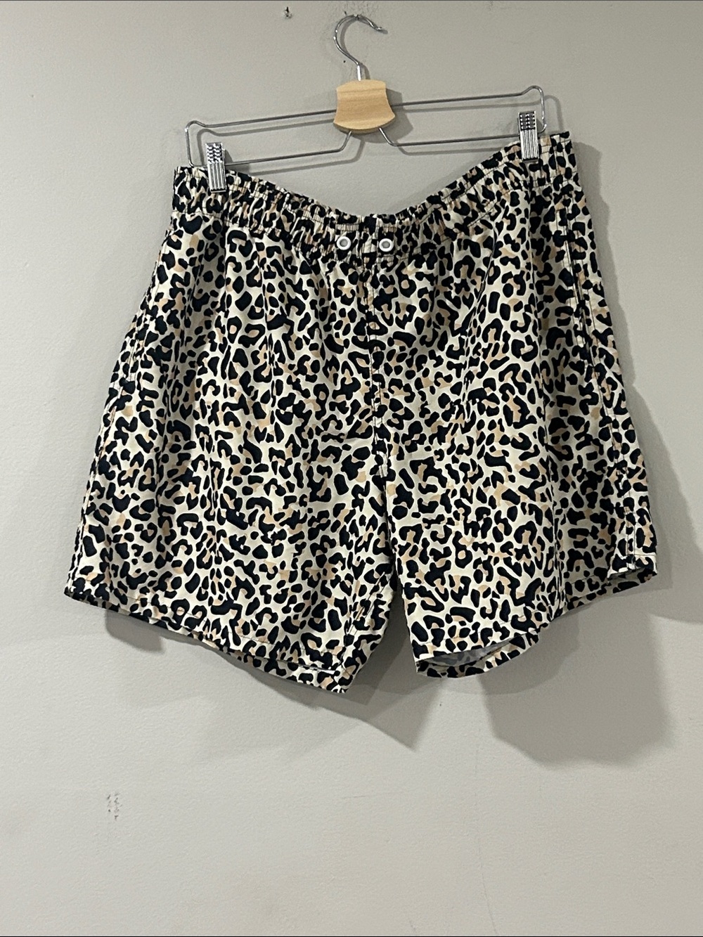 Leopard Print Relaxed men’s  Bermuda Shorts - Black & Cream
